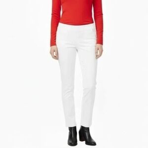 J'Envie New York Pull on White Ankle Pants Stretch Size 10